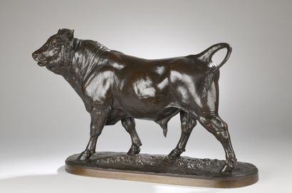 null Isidore Bonheur (1827-1901)
Bull
Bronze with brown patina 
Signed "I BONHEUR"...