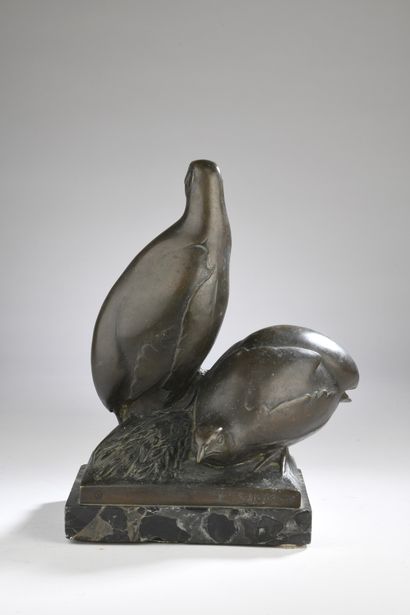 null Ennio Tomai (1893 - 1969)
Two partridges
Bronze with shaded brown patina
Signed...
