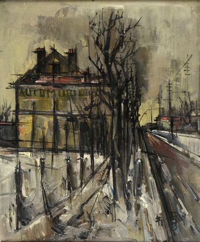 null Roger LERSY (1920-2004)
Chemin de fer en hiver, 1953
Huile sur toile.
Signée...