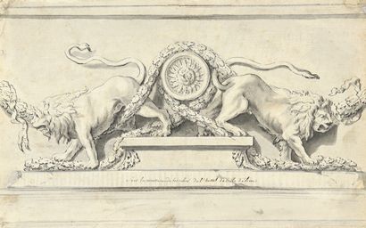 FRENCH SCHOOL circa 1700
Project for a lion...
