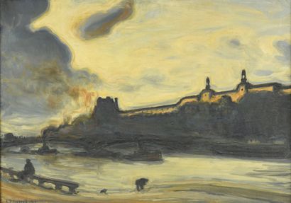 null Anatole HILLAIRET (1880-1928)
Le Louvre, la Seine, 1910
Huile sur toile.
Signée...