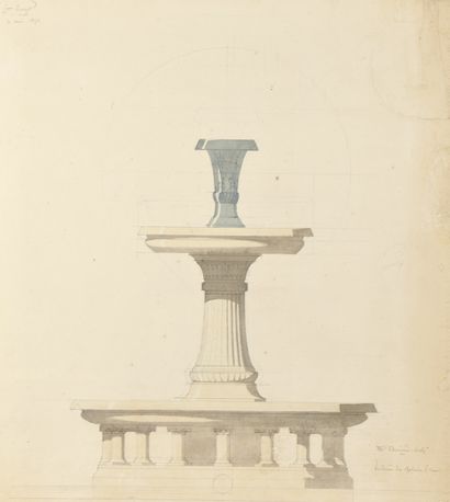null Gabriel Jean Antoine DAVIOUD (Paris 1824-1881)
Deux projets de fontaines de...