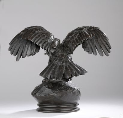 null Antoine-Louis BARYE (1795-1875)
Aigle ailes étendues, bec ouvert (terrasse avec...