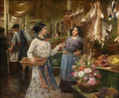 null Victor GILBERT (1847-1935)
Au marché
Huile sur toile.
Signée en bas à gauche.
50...