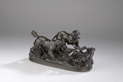 null Antoine Louis BARYE (1795-1875)
Deux chiens en arrêt sur des perdrix
Fonte de...