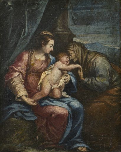 null École de PARME vers 1640
Vierge à l’Enfant avec sainte Anne
Toile.
31 x 24,5...