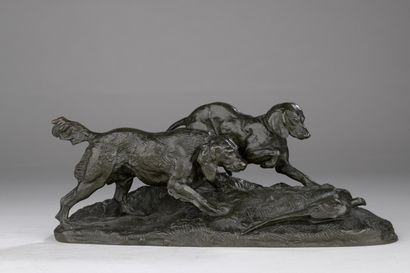 null Antoine Louis BARYE (1795-1875)
Deux chiens en arrêt sur un faisan
Fonte de...