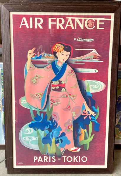 AIR FRANCE
Paris-Tokio
Deux affiches encadrées,...