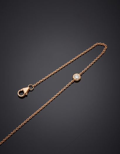 null ONE KISS - Bracelet in 18K pink gold 750‰, consisting of a chain set with a...
