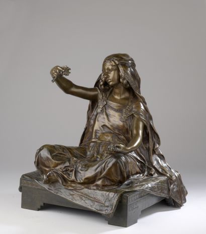 null Louis-Ernest Barrias (1841-1905) 
Young girl from Bou Saâda
Bronze with brown...