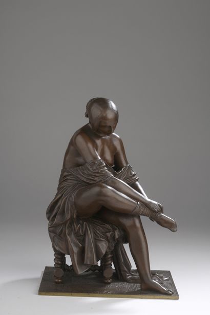 null Jean-Jacques dit James Pradier (1790-1852)
Woman putting on her stocking
Model...