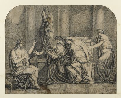 null FRENCH SCHOOL circa 1800
Scene from ancient history
Pen and black ink.
31.5...