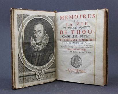 null Thou, Jacques Auguste de. - Mémoires de la vie de Jacques Auguste de Thou, conseiller...