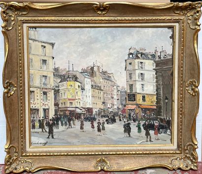 null Émile SAUDEMONT (1898-?)
Busy crossroads in Paris
Oil on canvas signed lower...