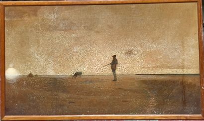null 20th century French school
Hunter and his dog on the beach
Oil on canvas.
55...