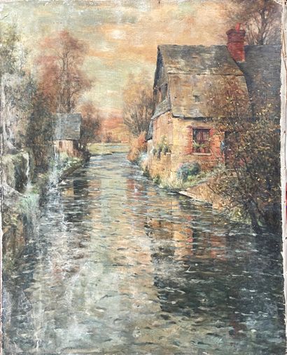 null Louis Aston KNIGHT (1873-1948)
Paysage à la rivière
Huile sur toile.
Signée...