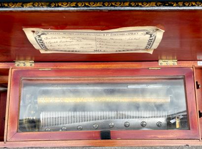 null Brass music box in blackened wooden case
19th century
14 x 51 x 19 cm
Minor...