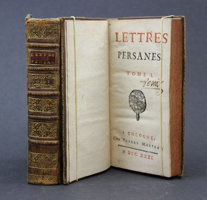 null [Montesquieu]. - Lettres persanes. À Cologne, Pierre Marteau, 1731. 2 volumes...