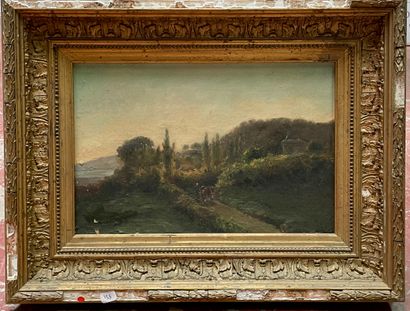 null Pepin d'ESCURAC, 1886
Lively country landscape
Oil on canvas signed and dated...