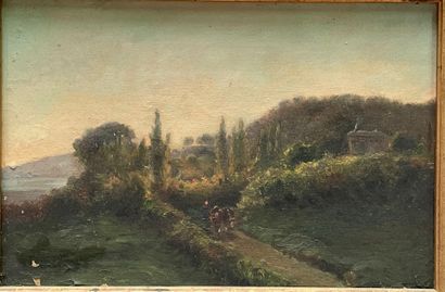 null Pepin d'ESCURAC, 1886
Lively country landscape
Oil on canvas signed and dated...