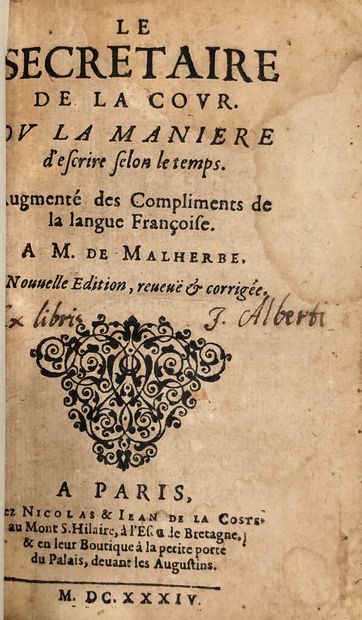null Set of 4 books
1/ - [Puget de La Serre , Jean]. Le Secrétaire de la Cour ou...