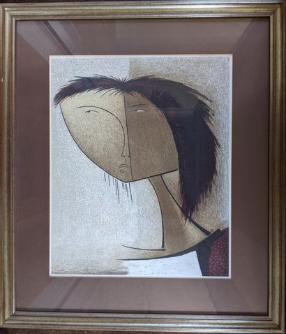 null Angel Botello (1913-1986)
Cabeza" portrait, 1981
Lithograph. Edition of 150.
Signed...