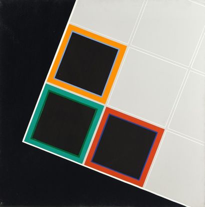 null Joël FROMENT (1938)

3 carrés 1, 1985

Acrylique sur toile signée et datée au...