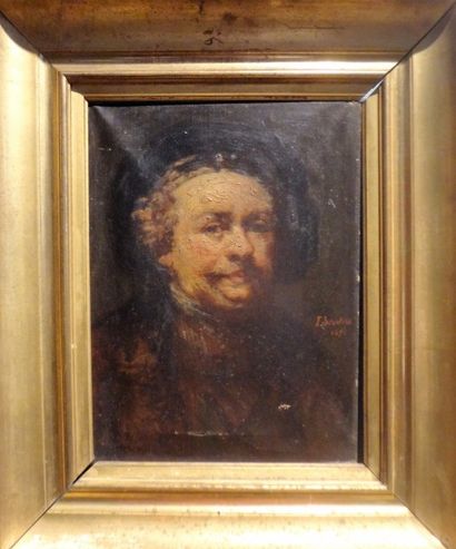 null F. SEVOLDIN (?)	

D'après un autoportrait de Rembrandt

Huile sur toile signée...