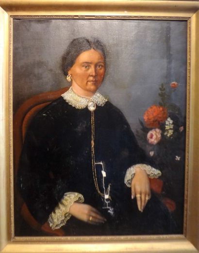Ecole du XIXème siècle

Portrait de femme

Huile...