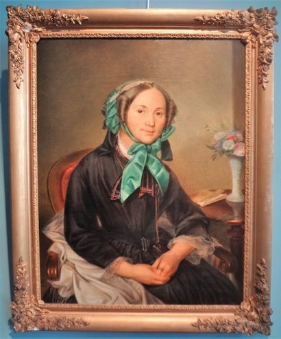 Ferdinand VON LÜTGENDORFF (1785-1858) Portrait de Madame Wilhelmine Henriette Hanhart
Huile...