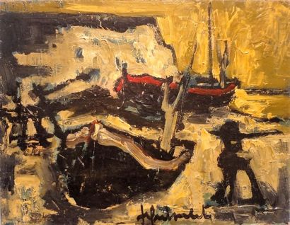 Jef FRIBOULET (1919-2003) Les bateaux de pêche

Huile sur toile signée en bas au...