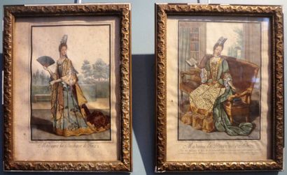 null Madame la Duchesse de Foix et Madame la Duchesse d'Albret

2 gravures réhaussées...