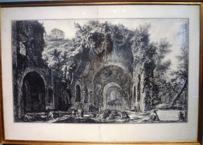 D'après Giovanni Battista PIRANESI (1720-1778) Vedutta della fonte e delle Spelonche...