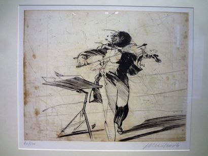 Claude WEISBUCH (1927-2014) Le violoniste et l’atelier du peintre

2 gravures signées,...