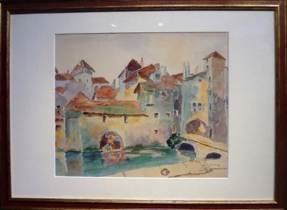 Louis Marie PEYRE (1897-1975) Vue d'Annecy

Aquarelle signée et située en bas à droite

37...