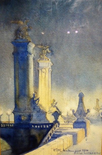 null Julien LACAZE (1886-1971)

Vue du pont Alexandre III, 1910

Aquarelle signée...