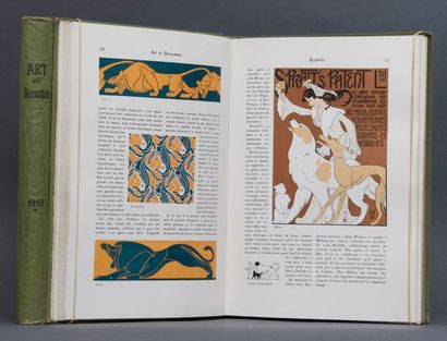 null Revue Art et Décoration. Année 1910 complète en reliure éditeur estampée d'un...