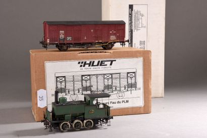 HUET : loco-tender 030 PLM, verte – wagon...