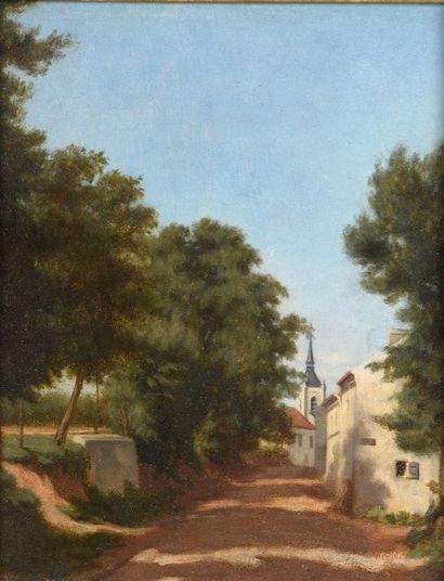 null Henri SENART (1823-1881)

Chemin traversant le village

Huile sur panneau, datée...
