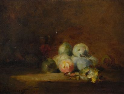 null Denis BERGERET (1846-1910)

Nature morte aux fruits

Huile sur toile, signée...