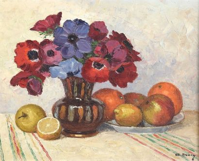 null Olivier SERY (1906-2000)

Nature morte aux fleurs et aux fruits

Huile sur toile,...