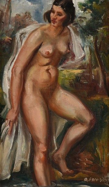 null André FAVORY (1888-1937)

La baigneuse

Huile sur toile, signée en bas à droite.

55...