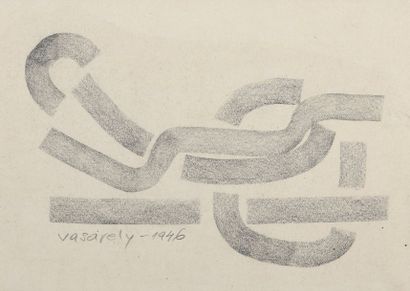 null Victor VASARELY (1906-1997)
SANS TITRE, 1946
Fusain sur papier signé et daté...