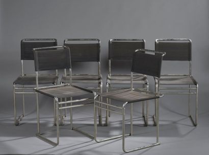 null BREUER Marcel (1902-1981) & TECTA
Suite de six chaises modèle « B5 » à structure...