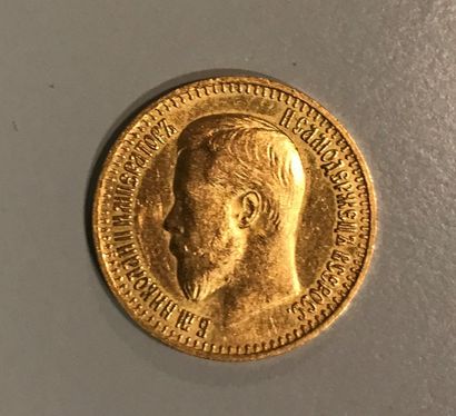null Pièce de 7 roubles 50 en or au profil de Nicolas II 1897

Poids : 6,43 g
Frais:...
