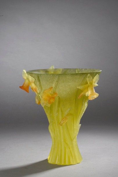 DAUM (Cristal de) 	Vase « Jonquille ». Épreuve...