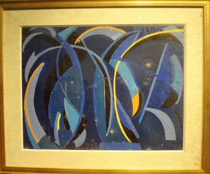 null Marcel BURTIN (1902-1979)

Composition abstraite en bleu.

Gouache sur papier...