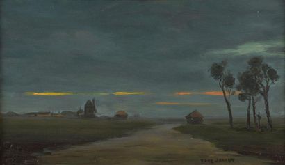 null Paul JAMOT (1863-1939)

Vue nocturne des Flandres

Huile sur toile, signée en...