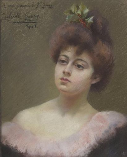 null Juliette GOURY (1878-1954)


Elégante à la feuille de houx


Pastel sur papier...