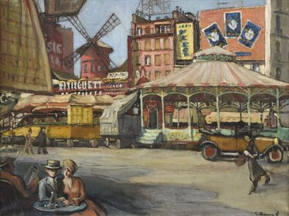 null Georges BARWOLF (1872-1935)
Le Moulin Rouge, Paris
Huile sur toile, signée en...